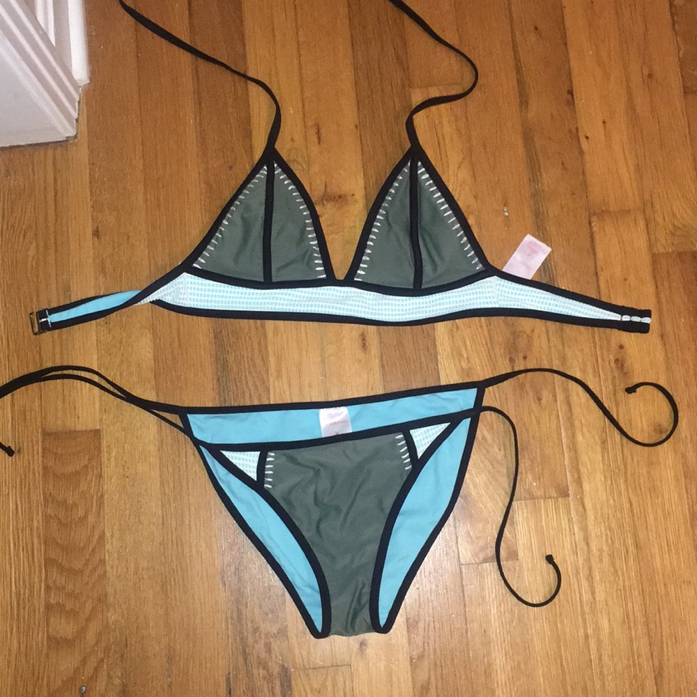 Army green bathing suit